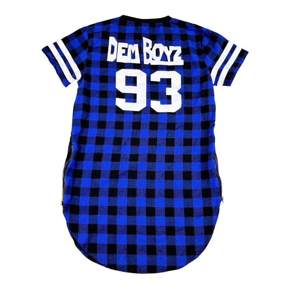Pizoff Dem Boyz 93 Plaid Side Zipper Womens Shirt Sz Large - Picture 2 of 5